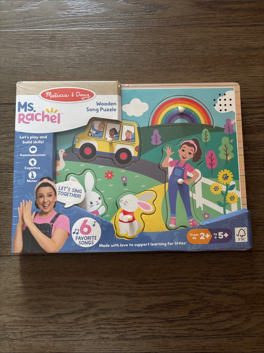 Melissa & Doug Ms. Rachel Wooden Song Puzzle - Colorful Multi